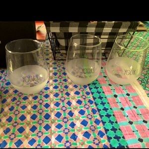 RAE DUNN WINE GLASSES!!! NWT!!!